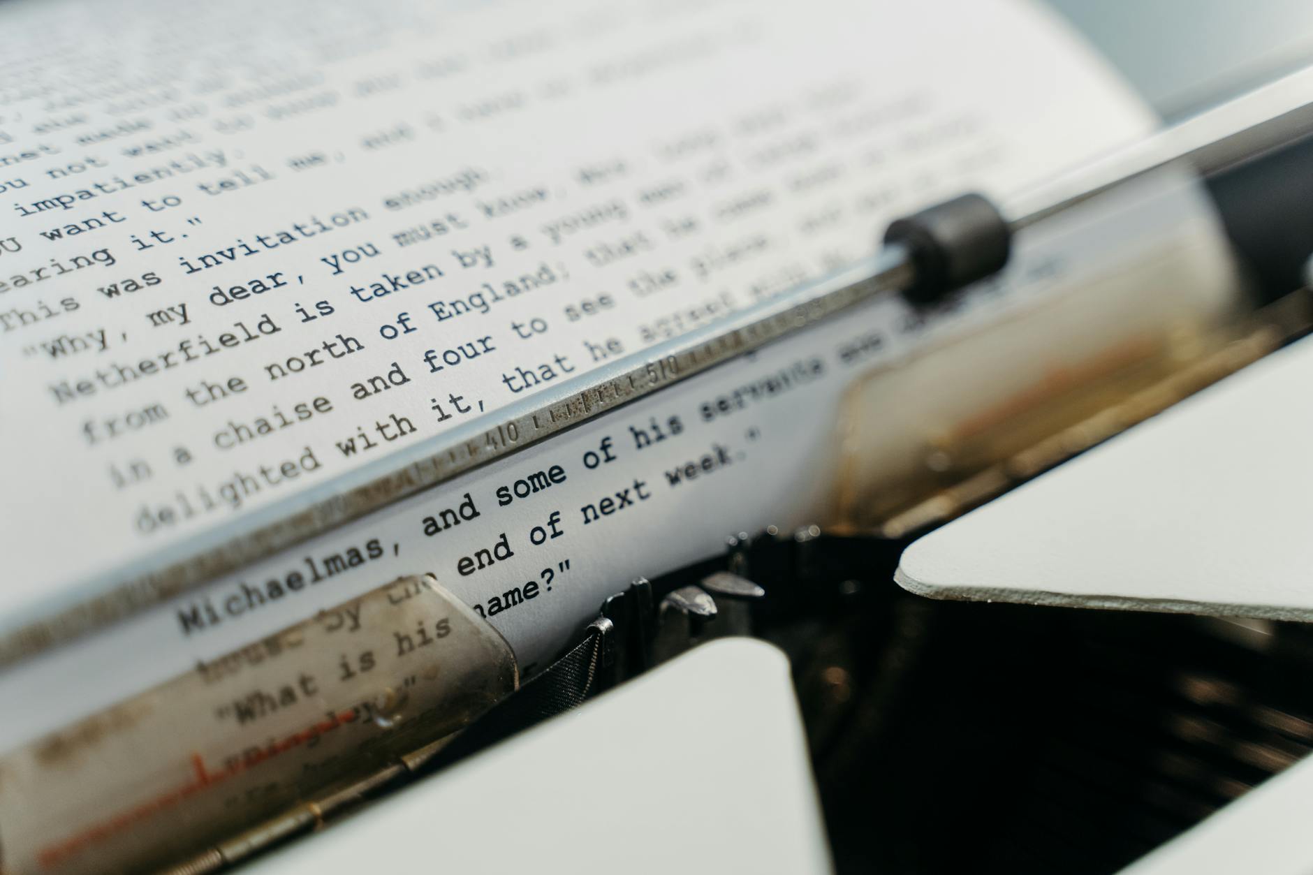 close up shot of a typewriter